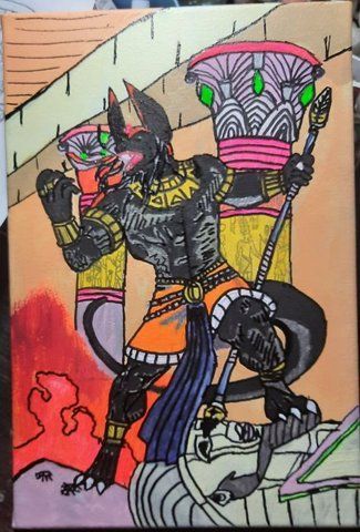 Авторська Картина акрилом &laquo;Анубіс: Страж Загробного Світу&raquo; (20х30 см) ART_ANUBIS_001 фото