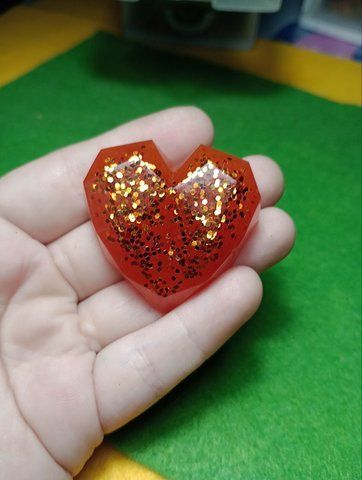 Декоративне серце &laquo;Граненний Кристал&raquo; (Червоне, 4х4 см) SU-HEART-RED02 фото