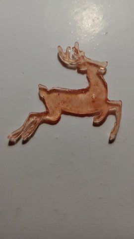 Декор. Фігурка &laquo;Олень на бігу&raquo; (Смола, 5,5 см) Рожевий DEER-MID-ORNG01 фото